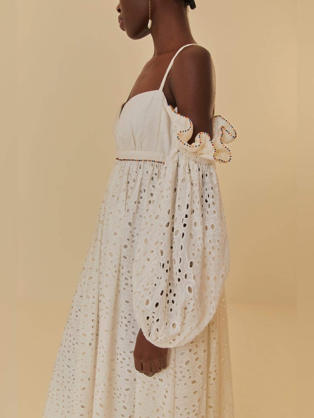 FARM Rio White Eyelet Maxi Dress - Picture 5 of 16
